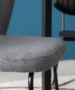 Mørteens Armlehnenstuhl Tulia - Webstoff / Stahl - Dunkelgrau / Schwarz -Deutschland Stühle Verkaufs-Shop 1000205089 201130 09444900004 DETAILS P000000001000205089