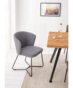 Mørteens Armlehnenstuhl Tulia - Webstoff / Stahl - Dunkelgrau / Schwarz -Deutschland Stühle Verkaufs-Shop 1000205089 210129 13285600002 MOOD DETAILS P000000001000205089 mood