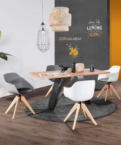 Mørteens Armlehnstuhl Florin (2er-Set) - drehbar - Kunststoff / Eiche massiv - Eiche - Weiß -Deutschland Stühle Verkaufs-Shop 1000205491 200306 15460300009 MOOD DETAILS P000000001000205491 mood