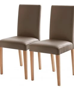 Ars Natura Esszimmerstuhl Flen (2er-Set) - Cappuccino - Buche Hell