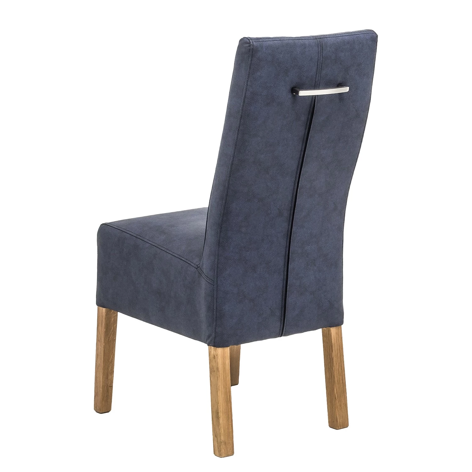 Ars Natura Polsterstuhl Paki (2er-Set) - Kunstleder / Eiche massiv - Eiche / Nachtblau 3 Ars Natura Polsterstuhl Paki (2er-Set) - Kunstleder / Eiche massiv - Eiche / Nachtblau – Bild 3