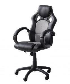 Furnitive Gaming Chair Livaro - Kunstleder & Mesh / Kunststoff - Schwarz / Grau
