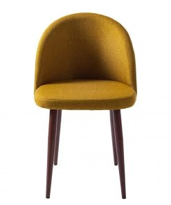 Mørteens Polsterstuhl Jacklin III (2er-Set) - Webstoff / Metall - Walnuss Dekor - Senfgelb -Deutschland Stühle Verkaufs-Shop 1000208738 201023 06152700002 DETAILS P000000001000208738 2