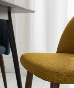 Mørteens Polsterstuhl Jacklin III (2er-Set) - Webstoff / Metall - Walnuss Dekor - Senfgelb -Deutschland Stühle Verkaufs-Shop 1000208738 210120 13385400006 DETAILS P000000001000208738 2