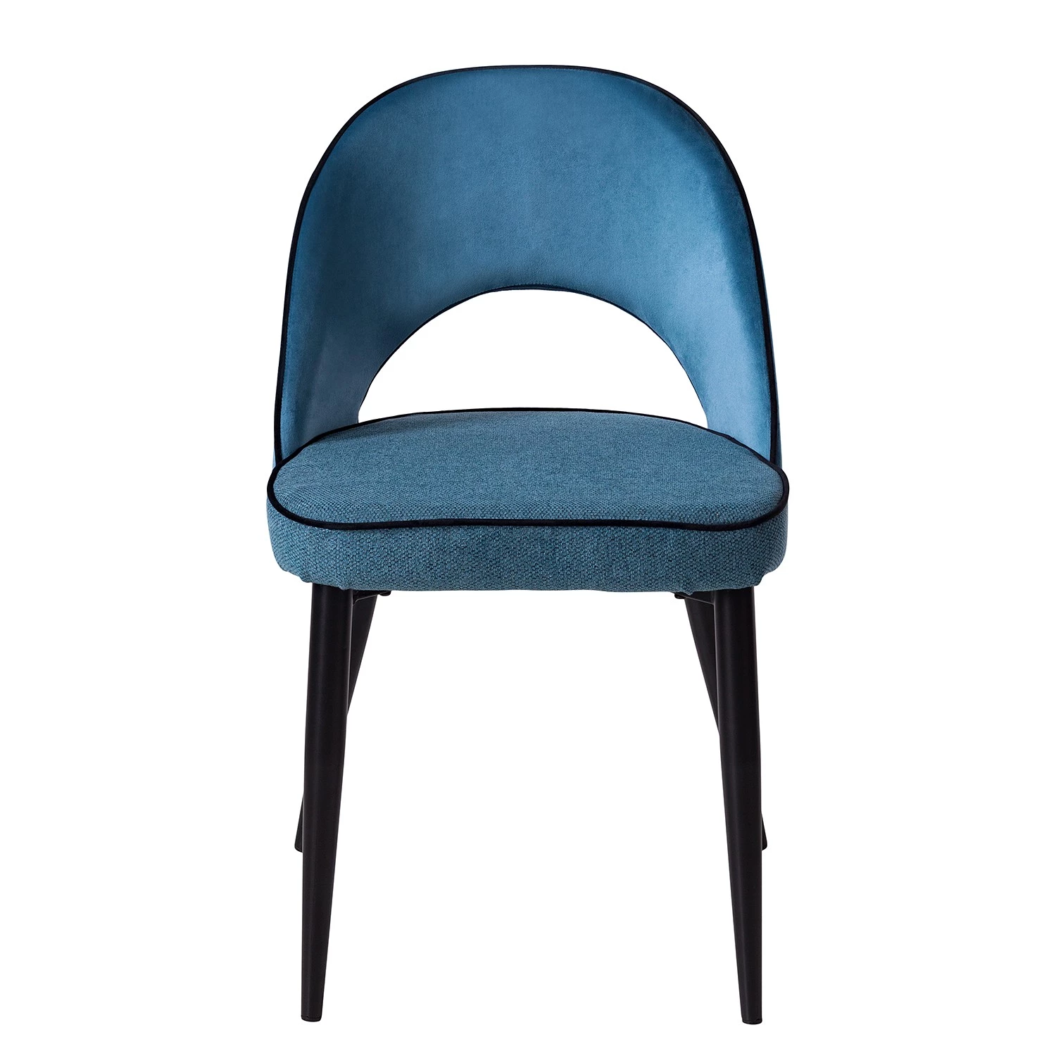 Jack & Alice Polsterstuhl Jacky (2er-Set) - Webstoff & Samt / Metall - Grau Meliert / Schwarz 4 Jack & Alice Polsterstuhl Jacky (2er-Set) - Webstoff & Samt / Metall - Grau Meliert / Schwarz – Bild 4