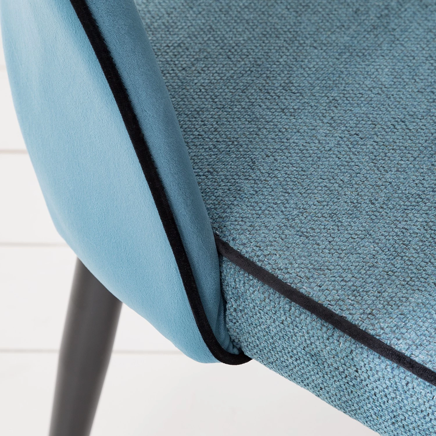 Jack & Alice Polsterstuhl Jacky (2er-Set) - Webstoff & Samt / Metall - Grau Meliert / Schwarz 7 Jack & Alice Polsterstuhl Jacky (2er-Set) - Webstoff & Samt / Metall - Grau Meliert / Schwarz – Bild 7