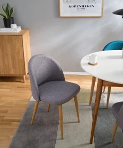 Mørteens Polsterstuhl Jacklin II (2er-Set) - Webstoff / Metall - Eiche Dekor - Lichtgrau -Deutschland Stühle Verkaufs-Shop 1000208746 210106 06513300002 MOOD DETAILS P000000001000208746 mood