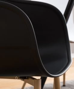 Mørteens Armlehnenstuhl Odon - Kunststoff / Metall - Eiche Dekor - Schwarz - Einzelstuhl -Deutschland Stühle Verkaufs-Shop 1000208972 201229 16275000006 DETAILS P000000001000208972