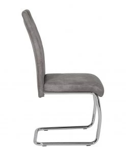 Loftscape Freischwinger La Paz II - Microfaser / Metall - Chrom - Vintage Grau - 2er Set -Deutschland Stühle Verkaufs-Shop 1000209406 200402 15484900029 DETAILS P000000001000209406