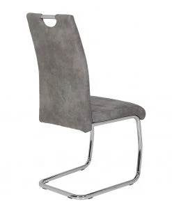 Loftscape Freischwinger La Paz II - Microfaser / Metall - Chrom - Vintage Grau - 2er Set -Deutschland Stühle Verkaufs-Shop 1000209406 200402 15484900030 DETAILS P000000001000209406