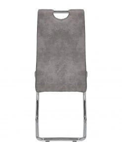 Loftscape Freischwinger La Paz II - Microfaser / Metall - Chrom - Vintage Grau - 2er Set -Deutschland Stühle Verkaufs-Shop 1000209406 200402 15485000032 DETAILS P000000001000209406