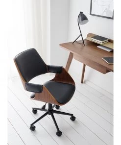 Mørteens Bürostuhl Luumaki - Kunstleder - Schwarz / Walnuss -Deutschland Stühle Verkaufs-Shop 1000210873 210129 12411800002 MOOD DETAILS P000000001000210873 mood