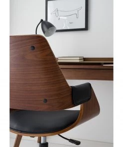 Mørteens Bürostuhl Luumaki - Kunstleder - Schwarz / Walnuss -Deutschland Stühle Verkaufs-Shop 1000210873 210129 12411800003 DETAILS P000000001000210873