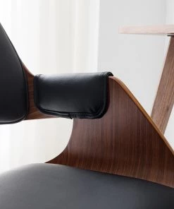 Mørteens Bürostuhl Luumaki - Kunstleder - Schwarz / Walnuss -Deutschland Stühle Verkaufs-Shop 1000210873 210129 12411800006 DETAILS P000000001000210873