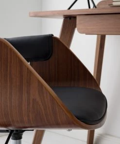 Mørteens Bürostuhl Luumaki - Kunstleder - Schwarz / Walnuss -Deutschland Stühle Verkaufs-Shop 1000210873 210129 12411800009 DETAILS P000000001000210873