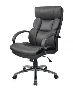 Furnitive Chefsessel Blackford XXL - Kunstleder / Metall - Grau / Chrom