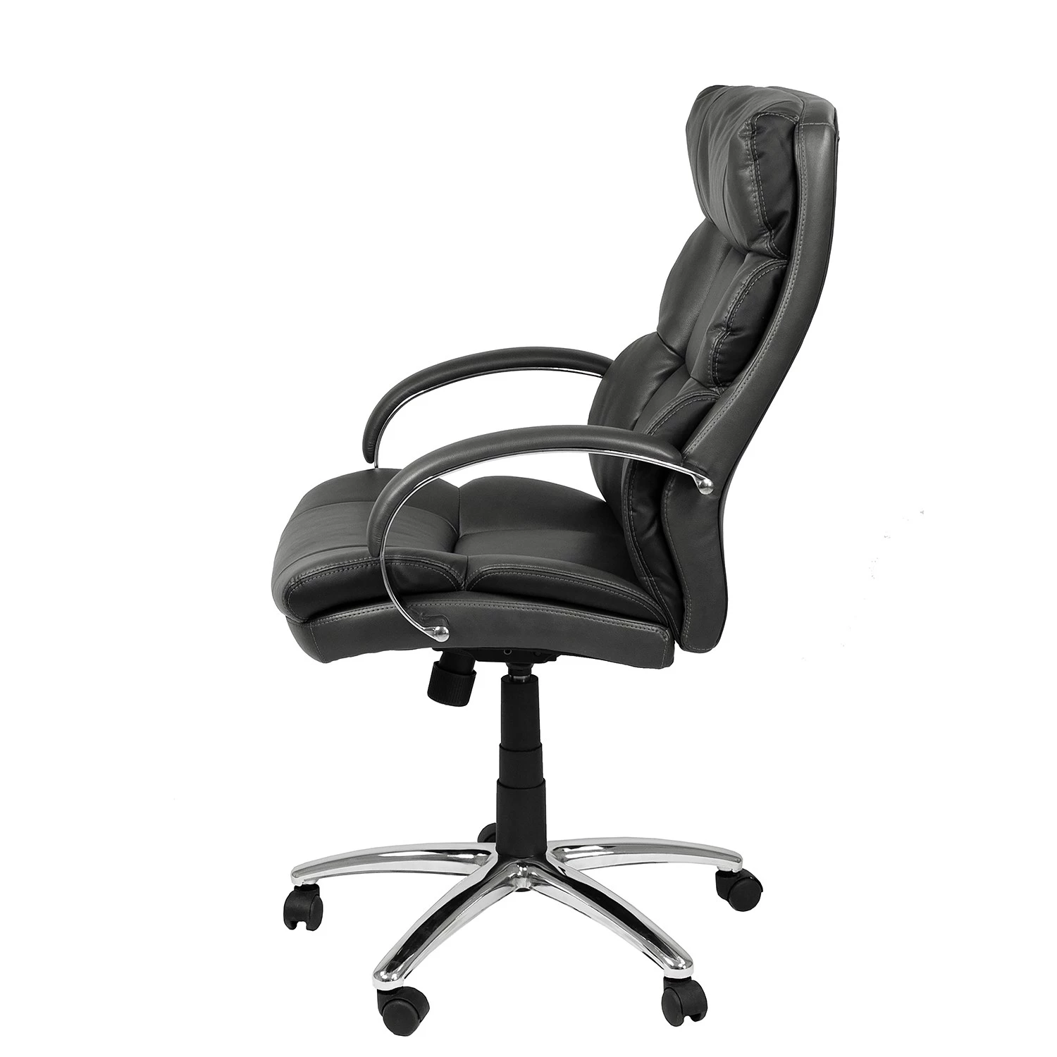 Furnitive Chefsessel Blackford XXL - Kunstleder / Metall - Grau / Chrom 4 Furnitive Chefsessel Blackford XXL - Kunstleder / Metall - Grau / Chrom – Bild 4