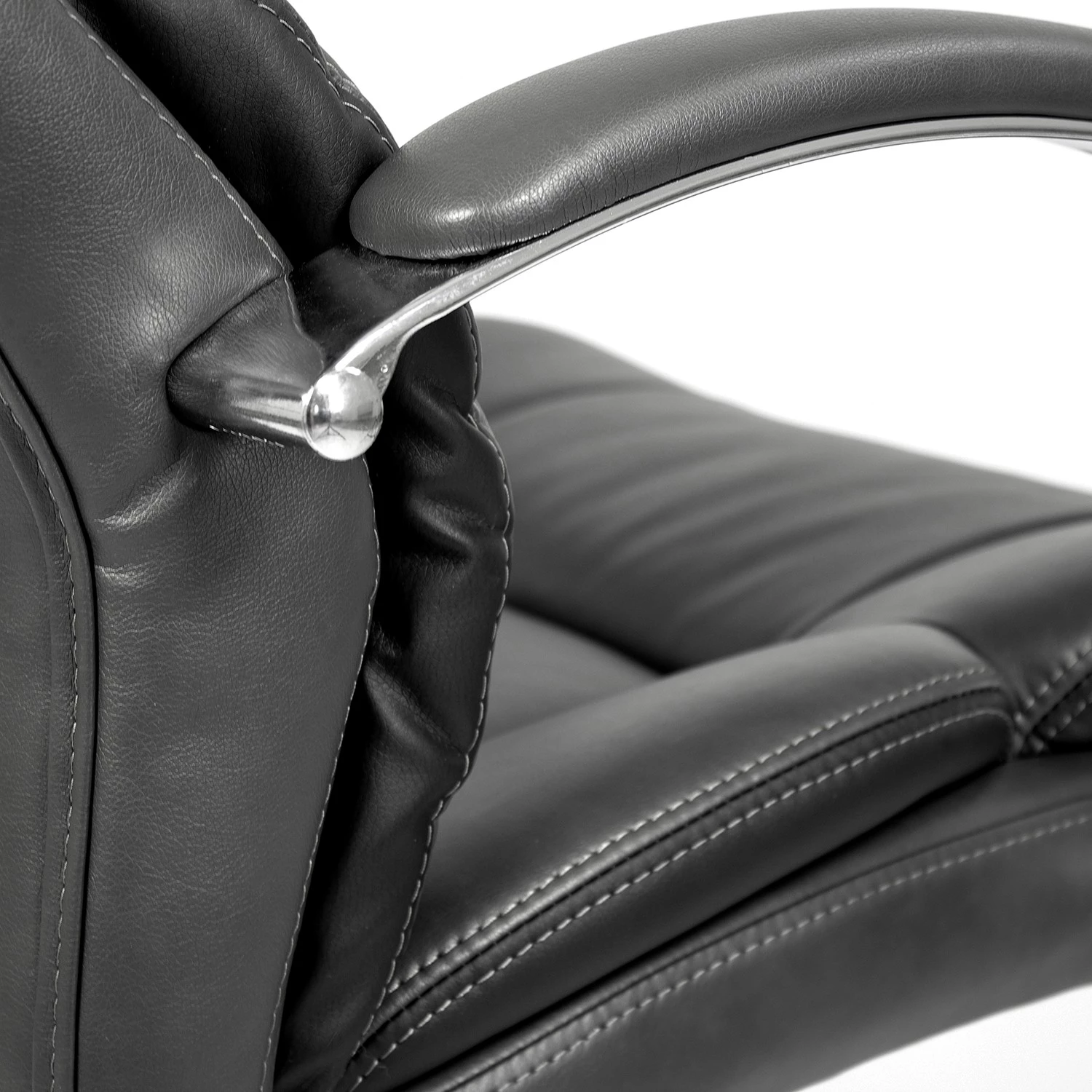 Furnitive Chefsessel Blackford XXL - Kunstleder / Metall - Grau / Chrom 7 Furnitive Chefsessel Blackford XXL - Kunstleder / Metall - Grau / Chrom – Bild 7