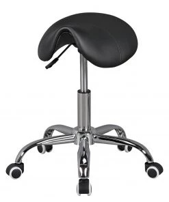 Furnitive Bürohocker Cloquet - Kunstleder / Metall - Chrom - Schwarz