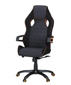 Furnitive Gaming Chair Vance - Webstoff / Flachgewebe - Schwarz / Orange