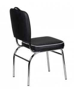 Mooved Esszimmerstuhl Eckero - Kunstleder / Metall - Chrom - Schwarz / Weiß -Deutschland Stühle Verkaufs-Shop 1000211727 200506 12473200103 DETAILS P000000001000211727