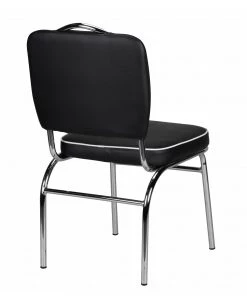 Mooved Esszimmerstuhl Eckero - Kunstleder / Metall - Chrom - Schwarz / Weiß -Deutschland Stühle Verkaufs-Shop 1000211727 200506 12473200104 DETAILS P000000001000211727