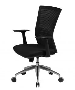 Furnitive Bürostuhl Bryant - Mesh / Aluminium - Schwarz