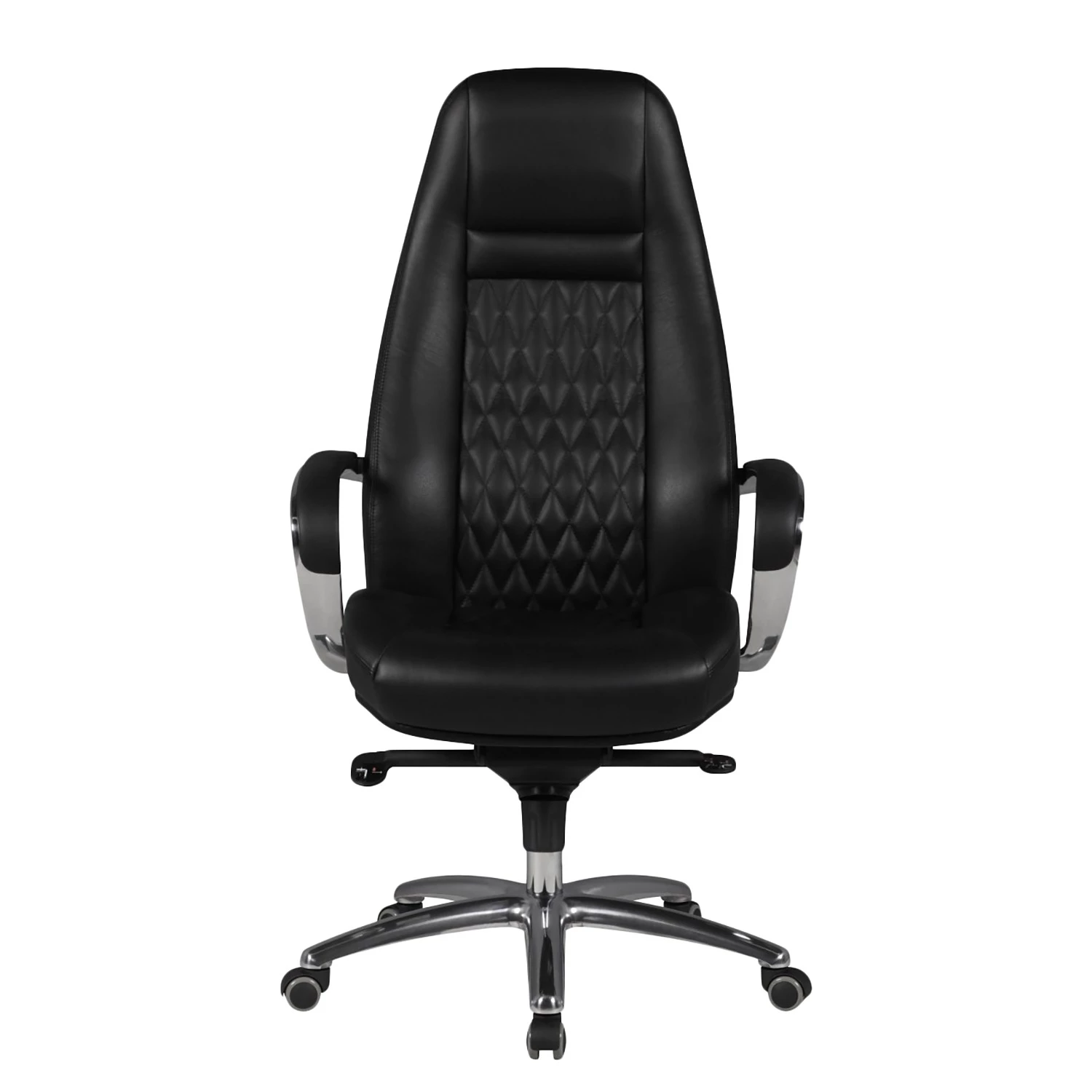 Furnitive Chefsessel Bracey - Echtleder / Aluminium - Schwarz 2 Furnitive Chefsessel Bracey - Echtleder / Aluminium - Schwarz – Bild 2