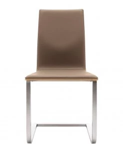 GWINNER Freischwinger Lena I - Echtleder Toledo: Mocca - Nussbaum