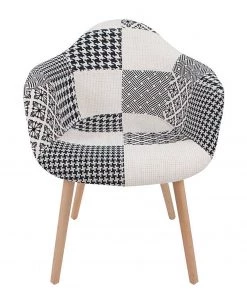 Kayoom Armlehnenstuhl Dave (2er-Set) - Webstoff / Buche massiv - Schwarz / Weiß -Deutschland Stühle Verkaufs-Shop 1000214187 200529 06033100066 DETAILS P000000001000214187