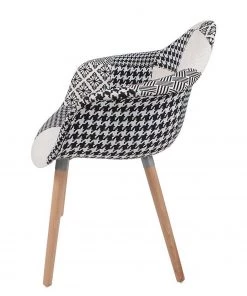 Kayoom Armlehnenstuhl Dave (2er-Set) - Webstoff / Buche massiv - Schwarz / Weiß -Deutschland Stühle Verkaufs-Shop 1000214187 200529 06033100067 DETAILS P000000001000214187