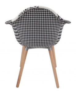 Kayoom Armlehnenstuhl Dave (2er-Set) - Webstoff / Buche massiv - Schwarz / Weiß -Deutschland Stühle Verkaufs-Shop 1000214187 200529 06033400068 DETAILS P000000001000214187