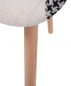 Kayoom Armlehnenstuhl Dave (2er-Set) - Webstoff / Buche massiv - Schwarz / Weiß -Deutschland Stühle Verkaufs-Shop 1000214187 200529 06033500069 DETAILS P000000001000214187