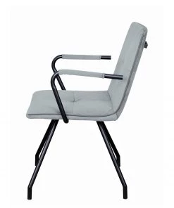 Kayoom Armlehnenstuhl Eaden (2er-Set) - Samt / Eisen - Schwarz - Grau -Deutschland Stühle Verkaufs-Shop 1000214201 200529 06050400183 DETAILS P000000001000214201