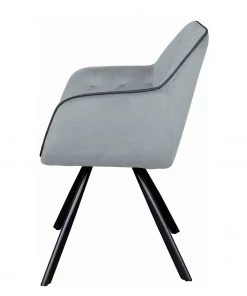 Kayoom Armlehnenstuhl Eann - Samt / Eisen - Schwarz - Grau -Deutschland Stühle Verkaufs-Shop 1000214206 200529 06054000229 DETAILS P000000001000214206