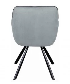 Kayoom Armlehnenstuhl Eann - Samt / Eisen - Schwarz - Grau -Deutschland Stühle Verkaufs-Shop 1000214206 200529 06054100230 DETAILS P000000001000214206