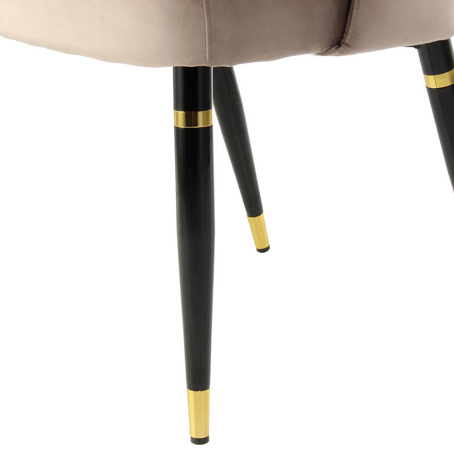 Kayoom Polsterstuhl Courtney (2er-Set) - Samt / Eisen - Schwarz - Taupe / Gold 7 Kayoom Polsterstuhl Courtney (2er-Set) - Samt / Eisen - Schwarz - Taupe / Gold – Bild 7