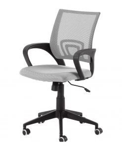 Furnitive Bürostuhl Elrick - Nylon & Mesh / Stahl - Grau / Schwarz