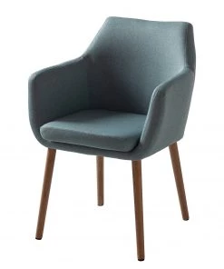 Mørteens Armlehnenstuhl Nicholas XXL - Webstoff Cors: Mintgrau - Einzelstuhl