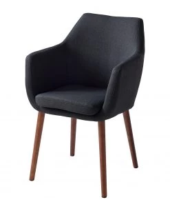 Mørteens Armlehnenstuhl Nicholas I - Webstoff Cors: Anthrazit - Einzelstuhl