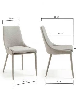 Loftscape Polsterstuhl Doyline I (2er-Set) - Webstoff / Stahl - Lichtgrau -Deutschland Stühle Verkaufs-Shop 1000216149 200623 13430900007 SKETCH DETAILS P000000001000216149 sketch