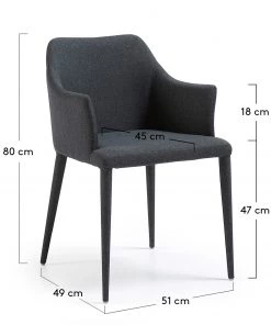 Loftscape Armlehnenstuhl Dayline I (2er-Set) - Webstoff / Stahl - Dunkelgrau -Deutschland Stühle Verkaufs-Shop 1000216150 200623 13431400013 SKETCH DETAILS P000000001000216150 sketch