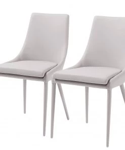 Loftscape Polsterstuhl Doyline II (2er-Set) - Webstoff / Kunstleder - Beige