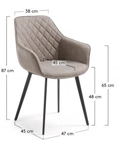 Red Living Armlehnenstuhl Amira (2er-Set) - Kunstleder / Stahl - Schwarz - Vintage Sand -Deutschland Stühle Verkaufs-Shop 1000216166 200623 13435700059 SKETCH DETAILS P000000001000216166 sketch