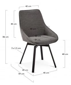 Loftscape Polsterstuhl Hadley (2er-Set) - Webstoff / Stahl - Schwarz - Dunkelgrau -Deutschland Stühle Verkaufs-Shop 1000216169 200623 13441700079 DETAILS P000000001000216169