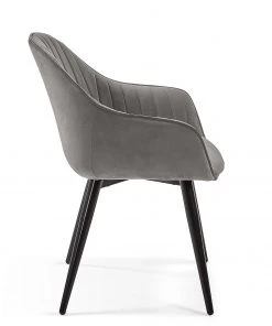 Jack & Alice Armlehnenstuhl Haslet I (2er-Set) - Samt / Stahl - Schwarz - Grau -Deutschland Stühle Verkaufs-Shop 1000216192 200623 13470300233 DETAILS P000000001000216192