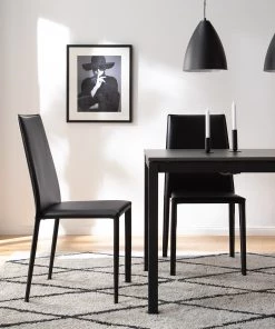 Fredriks Esszimmerstuhl Portola (2er-Set) - Recyceltes Leder / Eisen - Schwarz -Deutschland Stühle Verkaufs-Shop 1000216618 210217 17120700001 MOOD DETAILS P000000001000216618 mood