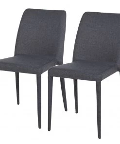 Fredriks Esszimmerstuhl Randle (2er-Set) - Webstoff / Eisen - Grau