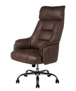 Furnitive Bürostuhl Grately - Microfaser / Nylon - Braun / Schwarz