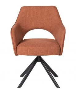 Fredriks Armlehnenstuhl Tustin - Webstoff / Metall - Rostbraun / Matt Schwarz -Deutschland Stühle Verkaufs-Shop 1000218415 210303 08150300002 DETAILS P000000001000218415